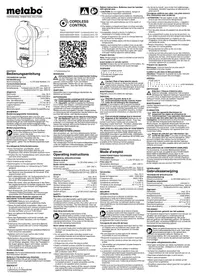 Notice METABO CORDLESSCONTROL Télécommande