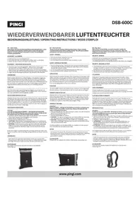 Notice Pingi DSB600C Déshumidificateur