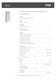 Notice HAGER FP52Q1S Armoire électrique
