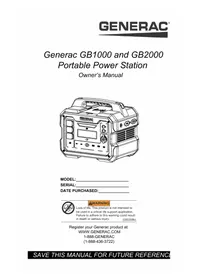 Notice Generac G0080260 Generador