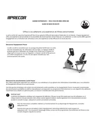 Notice Precor RBK 600 Vélo