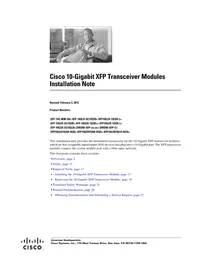 Notice CISCO XFP10GLR192SRRGD Carte réseau / adaptateur