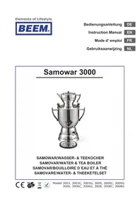 Notice BEEM SAMOWAR 3000 Bouilloire électrique