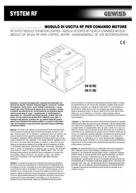 Notice Gewiss GW21982 Module de commande électrique