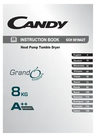 Notice CANDY GCH 981NA2TS Sušilni stroj