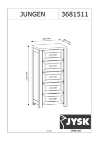 Notice JYSK JUNGEN (60X122X44) Meuble de rangement