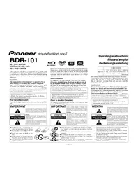 Notice PIONEER BDR101ABK Lecteur dvd