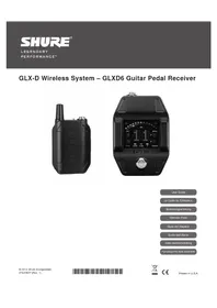 Notice SHURE GLXD16 Équipement audio sans fil