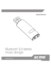 Notice ACME BTDG40 Récepteur Bluetooth