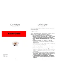 Notice DOMOCLIP DOM159 Yaourtière