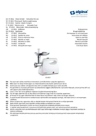Notice ALPINA SF4012 Hachoir à viande