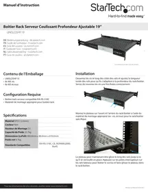 Notice StarTech.com UNISLDSHF19 Boîtier rack serveur