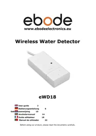 Notice EBODE EWD18 Détecteur