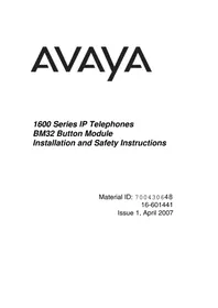 Notice AVAYA BM32 Téléphone IP