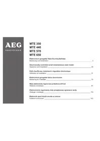 Notice AEG MTE 350 Tankless Water Heater