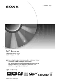Notice SONY RDRHX919 Lecteur dvd