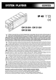 Notice Gewiss GW20834 Interrupteur modulaire