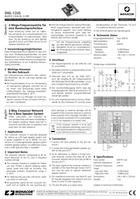 Notice Monacor DNL1245 Crossover audio