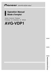 Notice PIONEER AVGVDP1 Processeur audio pour véhicule