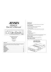 Notice JENSEN CD3610 Autoradio