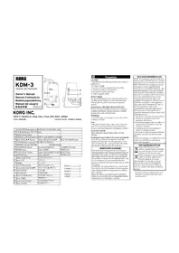 Notice KORG KDM3 Métronome numérique