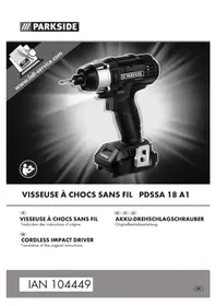 Notice PARKSIDE PDSSA 18 A1 Visseuse