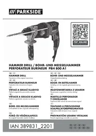 Notice PARKSIDE PBH 800 A1 Fúró