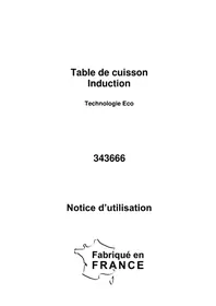 Notice BRICO DEPOT 343666 Cuisinière