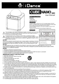 Notice iDance CUBE NANO Station d'acceuil
