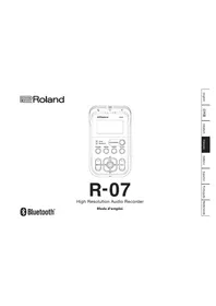 Notice ROLAND R07 Enregistreur multipiste