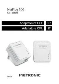Notice METRONIC NETPLUG 500 MET426 Adattatore PLC
