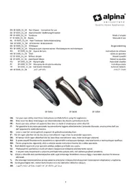 Notice ALPINA SF5035 Tondeuse à barbe