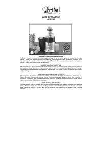 Notice FRITEL JE 2750 Extracteur de jus