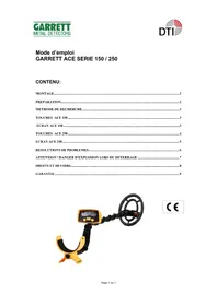 Notice GARRETT ACE 150 Détecteur