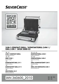 Notice SILVERCREST SKGE 2000 C3 Płyta do grilla