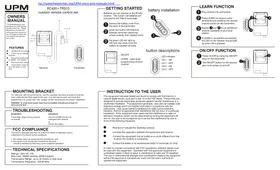 Notice UPM TR310 Télécommande