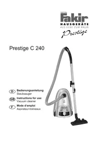 Notice FAKIR C 240 Aspirateur