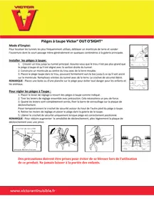 Notice VICTOR OUT OSIGHT Piège à taupe