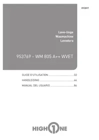 Notice HIGH ONE WM 805 A++ WVET Wasmachine