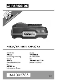 Notice PARKSIDE PAP 20 A1 Batterie