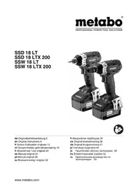 Notice METABO SSW 18 LT 200 Avvitatore