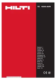 Notice HILTI TE 1500AVR Trapano