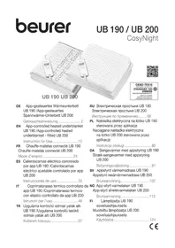 Notice BEURER UB 190 COSYNIGHT ısıtmalı battaniye