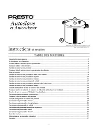 Notice Presto 01755 Casserole