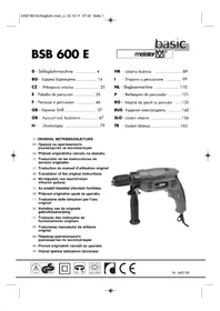 Notice Meister Craft BSB 600 E Perceuse