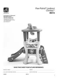 Notice Step2 PAW PATROL LOOKOUT CLIMBER Jeu d'enfant extérieur