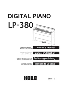 Notice KORG LP380 Piano
