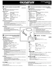 Notice OLYMPUS ME15 Microphone