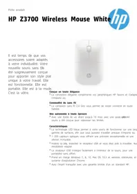 Notice HP Z3700 Souris