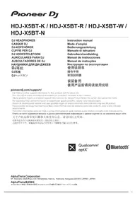 Notice PIONEER HDJX5BT écouteurs